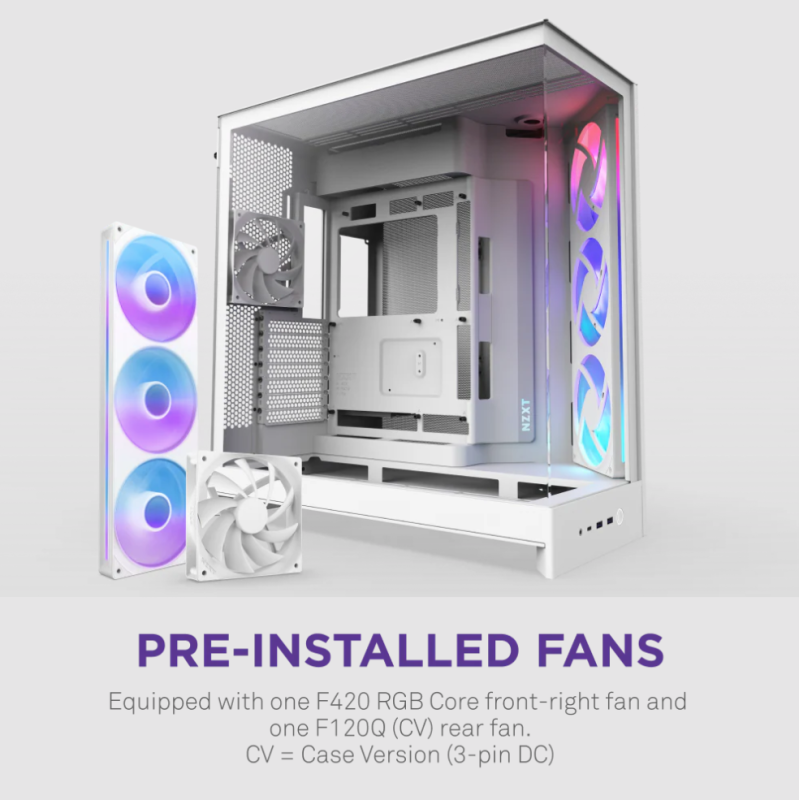 NZXT H9 Flow RGB v2 Large Dual-Chamber Mid-Tower ATX Airflow Case with RGB - ( Black / White )