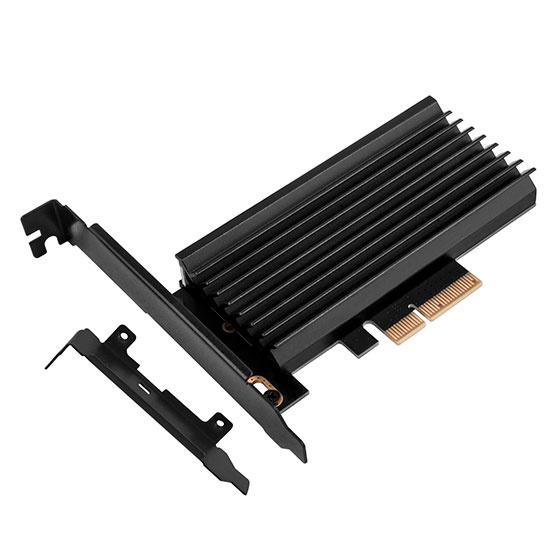 SilverStone M.2 NVMe SSD NGFF M key to PCIe x4 ARGB adapter card with heatsink and thermal pad (ECM24-ARGB)