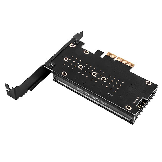 SilverStone M.2 NVMe SSD NGFF M key to PCIe x4 ARGB adapter card with heatsink and thermal pad (ECM24-ARGB)