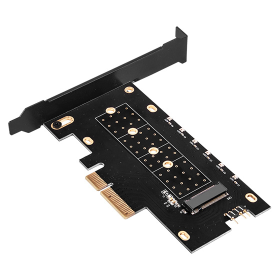 SilverStone M.2 NVMe SSD NGFF M key to PCIe x4 ARGB adapter card with heatsink and thermal pad (ECM24-ARGB)