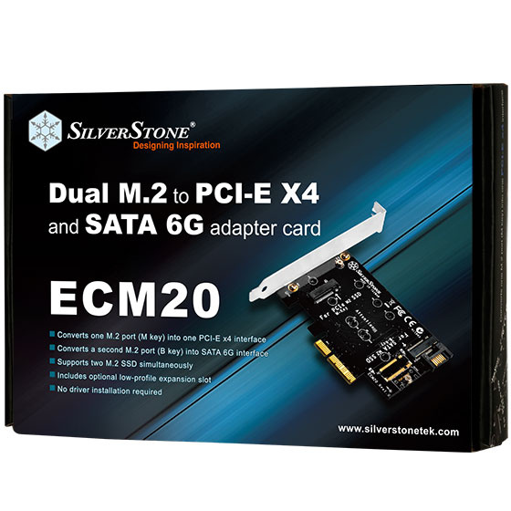 SilverStone ECM20 M.2 to PCIe X4 / SATA 6G adpater (ECM20)