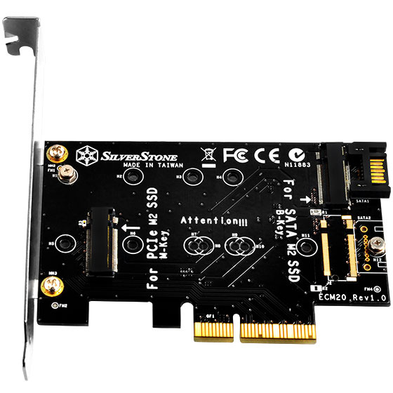 SilverStone ECM20 M.2 to PCIe X4 / SATA 6G adpater (ECM20)