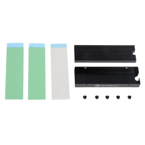 SilverStone Slim-profile aluminum alloy M.2 SSD cooling kit (TP05) SilverStone Slim-profile aluminum alloy M.2 SSD cooling kit (TP05)
