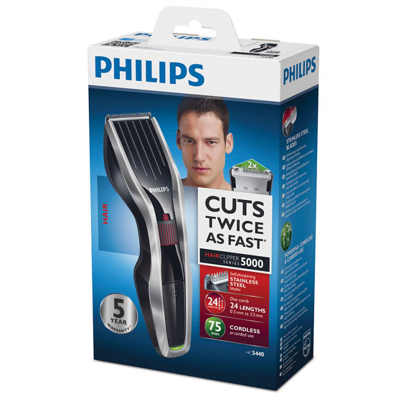PHILIPS HC5450 多功能2刀頭Dual Cut 剪髮器 (不鏽鋼刀頭。24段長短調校。防水。充電式。Hair Clipper) 現金優惠價399