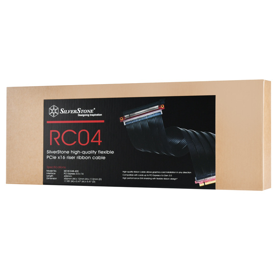 SilverStone RC04 High Quality Flexible PCIe x16 Rise Ribbon Cable (400mm) SilverStone RC04 High Quality Flexible PCIe x16 Rise Ribbon Cable (400mm)