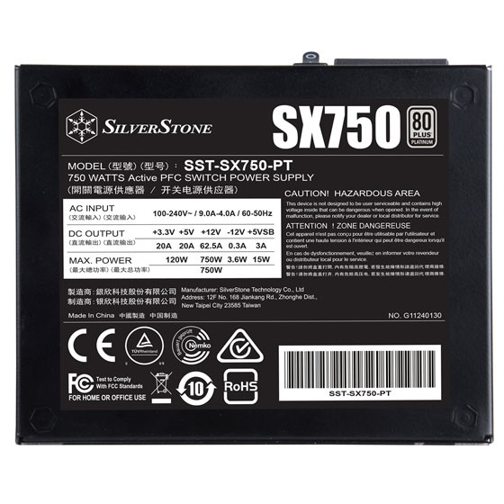 SilverStone SFX fully modular 80 PLUS Platinum (SX750-PT) SilverStone SFX fully modular 80 PLUS Platinum (SX750-PT)