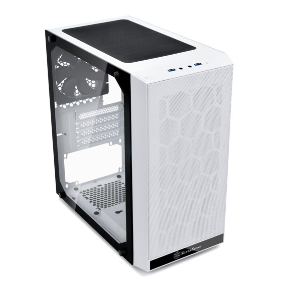 SilverStone PS15 Micro-ATX Case (White + Tempered Glass Window)