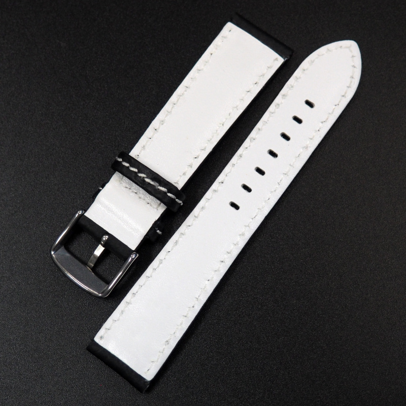 20mm, 21mm, 22mm, 23mm 黑色碳纖維白車線錶帶