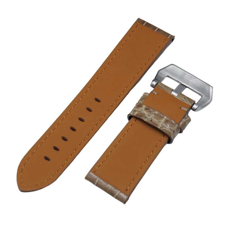 22mm, 24mm, 26mm 棕熊啡色美洲鱷魚皮 Panerai 代用錶帶 22mm, 24mm, 26mm 棕熊啡色美洲鱷魚皮 Panerai 代用錶帶