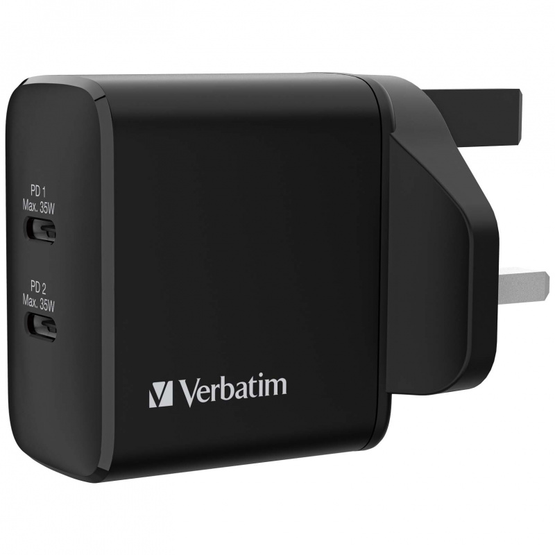 Verbatim 威寶 2端口35W PD 3.0 GaN充電器 (66881)