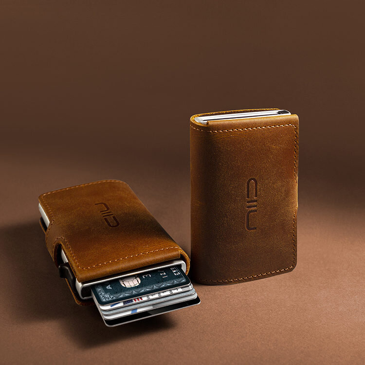 NIID - RFID Slide Mini Wallet Mad Horse Leather 防盜刷真皮智慧卡夾