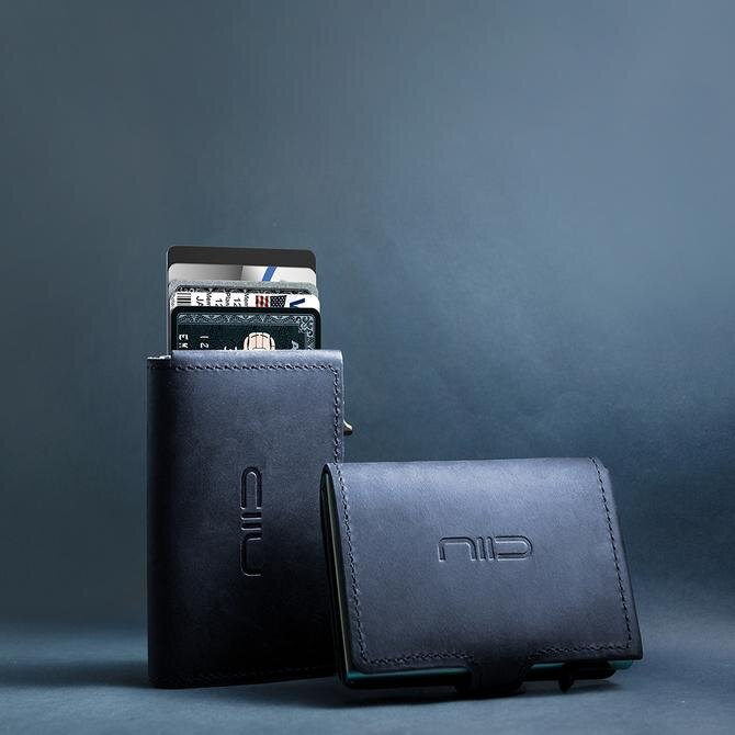 NIID - RFID Slide Mini Wallet Mad Horse Leather 防盜刷真皮智慧卡夾