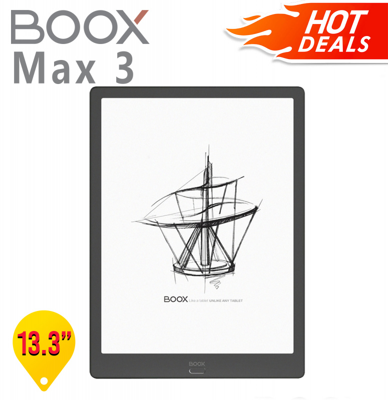 【新品旗艦】BOOX Max3 13.3" 黑色 電子閱讀器【Price專屬優惠】：原裝價值$398,保護套+AG防眩光磨砂保護貼