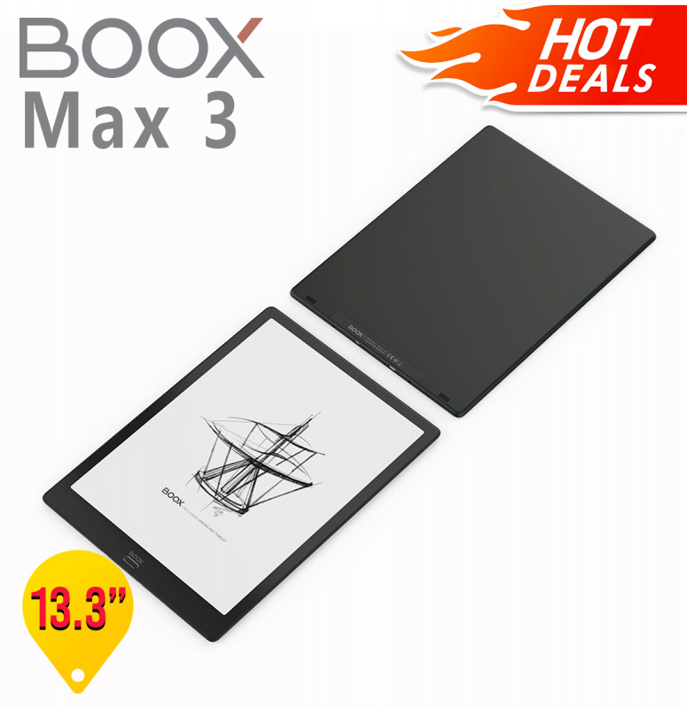 【新品旗艦】BOOX Max3 13.3" 黑色 電子閱讀器【Price專屬優惠】：原裝價值$398,保護套+AG防眩光磨砂保護貼