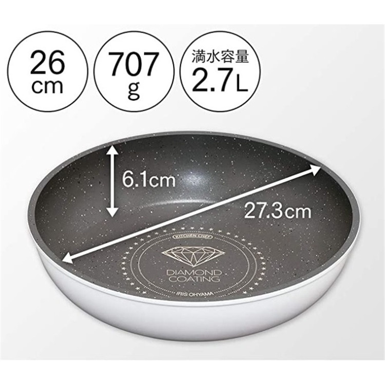 【IRIS】可拆式鑽石塗層IH易潔鑊12件套裝（ 白色）