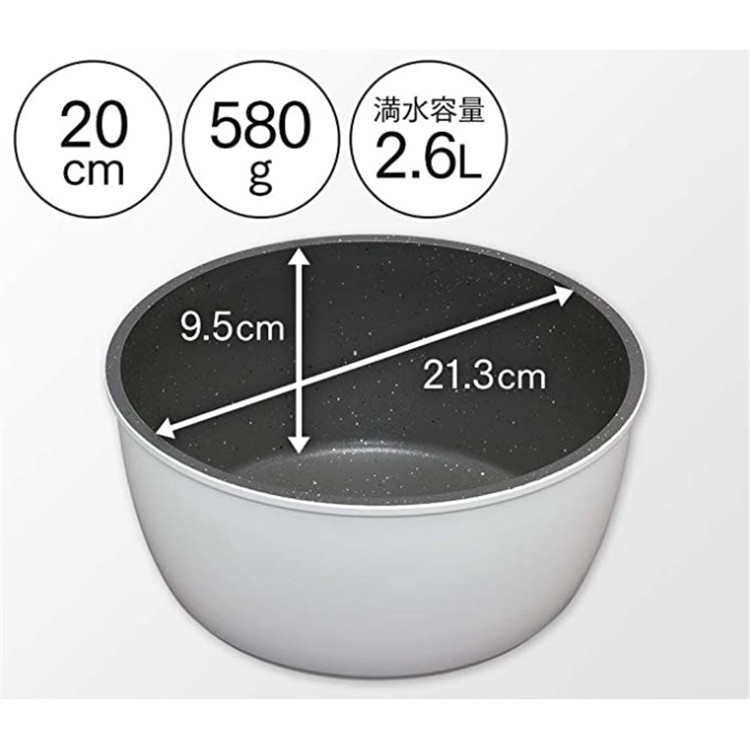 【IRIS】可拆式鑽石塗層IH易潔鑊12件套裝（ 白色）