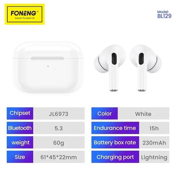 【限時免運費】FONENG - BL 129 第 5 代 TWS 真無線藍牙耳機