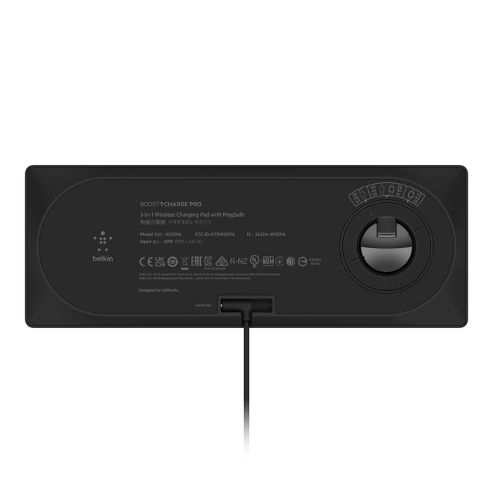 Belkin - BOOST CHARGE PRO MagSafe 的 3 合 1 無線充電板  (WIZ016myBK)