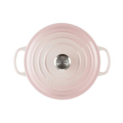 Le Creuset 圓形琺瑯鑄鐵鍋 Round Casserole 24cm 4.2L 嫩粉紅 Shell Pink 21177247774430平行進口