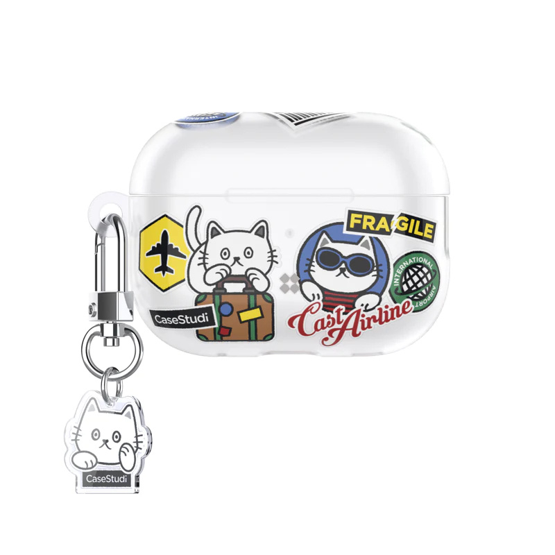 CaseStudi CAST AirPods Pro 2/1代 霧面貓咪充電盒保護套 ( 含貓咪扣環 手腕掛繩)