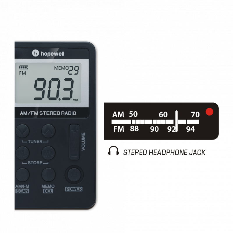 【DSE便攜式收音機附耳機 】Hopewell Pocket AM/FM Digital Radio RP-91 【DSE便攜式收音機附耳機 】Hopewell Pocket AM/FM Digital Radio RP-91