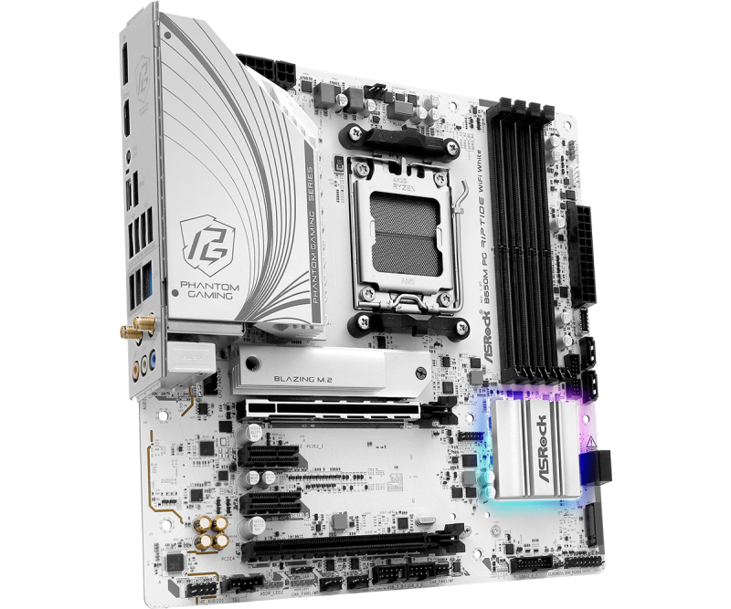 ASROCK PHANTOM GAMING B650M PG Riptide WiFi White ( SOCKET AM5 ) [現金 / 轉數快 優惠 $1360]