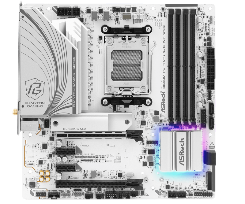 ASROCK PHANTOM GAMING B650M PG Riptide WiFi White ( SOCKET AM5 ) [現金 / 轉數快 優惠 $1360]