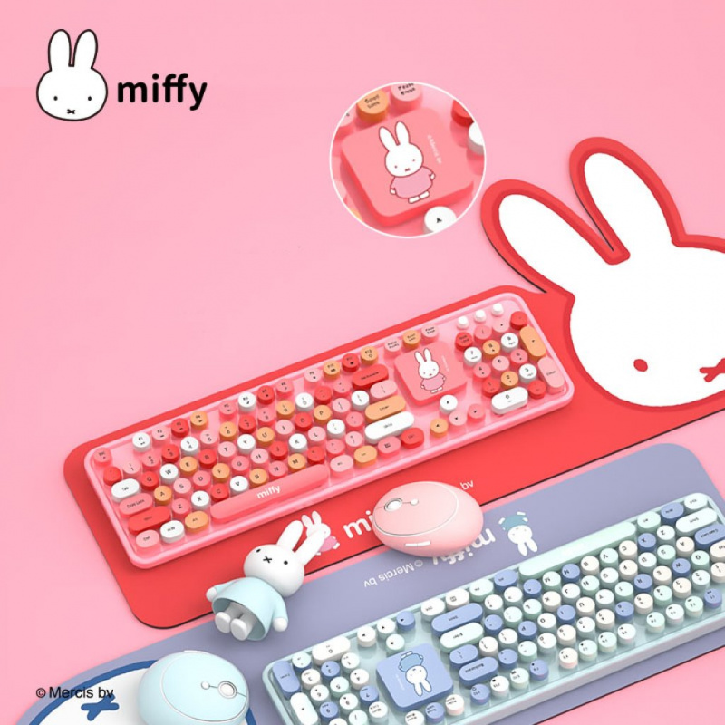 Miffy MIF13 無線全鍵盤+滑鼠+鍵盤滑鼠墊 3合1套裝