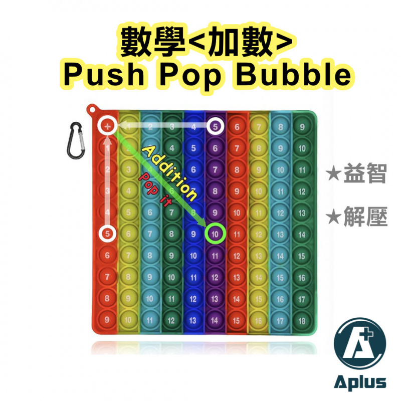 APLUS - 加數表Pop it Bubble玩具 矽膠兒童成人減壓POP 兒童訓練ADD ADHD AUTISM活動教學用品