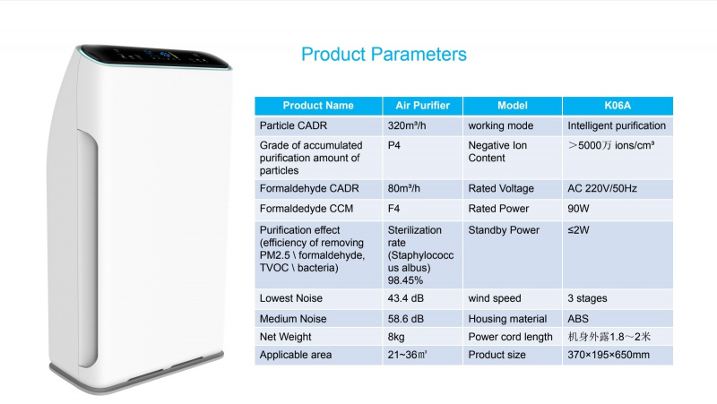 K06A 家用HEPA空氣淨化器帶紫外線燈