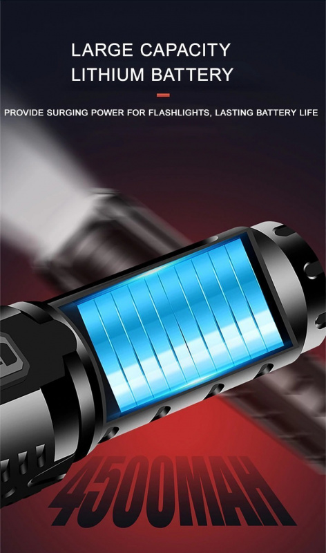 超強露營觀星電筒可充電LED手電筒5種照明模式XHP70 超強光 A（淨電筒）