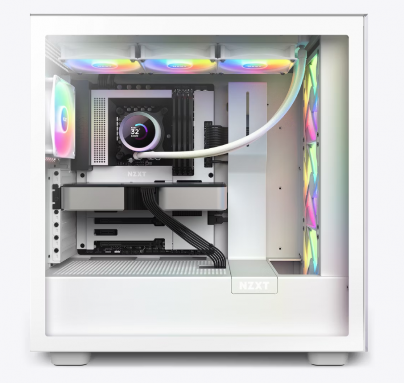 NZXT Kraken 360 RGB 360mm AIO Liquid Cooler with LCD Display and RGB Fans - White