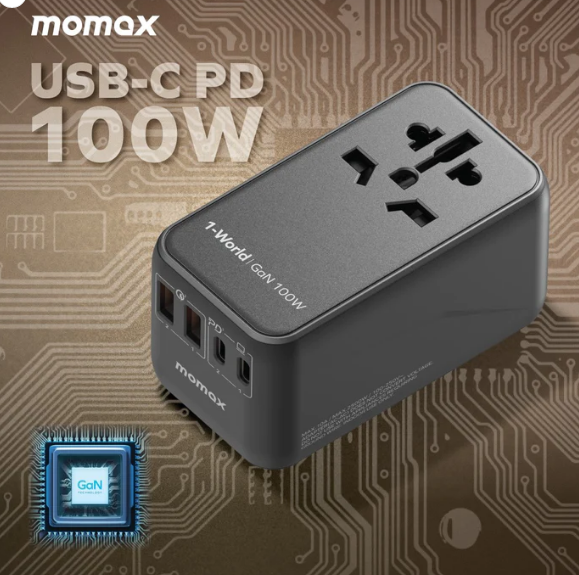 Momax 1-World 100W GaN 全方位快充旅行插座 UA10