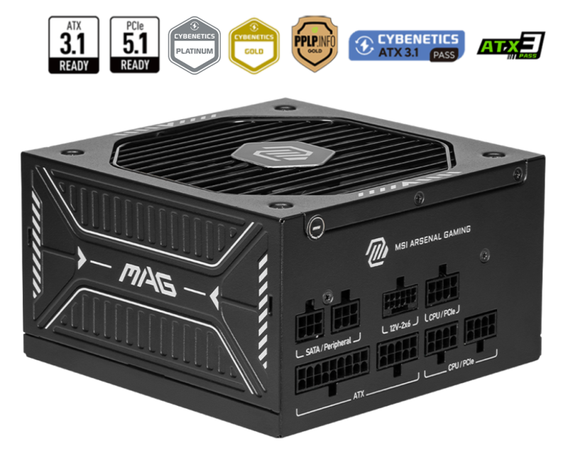 MSI MAG A750GLS PCIE5 750W 80Plus Gold ( ATX 3.1 / PCIe 5.1 ) MSI MAG A750GLS PCIE5 750W 80Plus Gold ( ATX 3.1 / PCIe 5.1 )