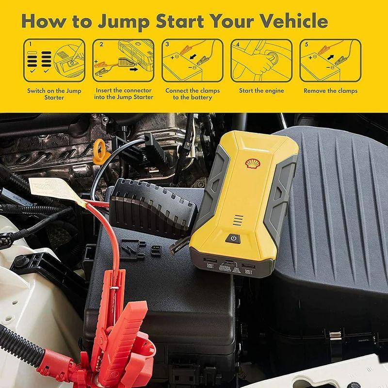 【香港行貨 2年保養】Shell  SH912 便攜式 過江龍電池 救車寶  PD 18W 快速充電器 12000mAh