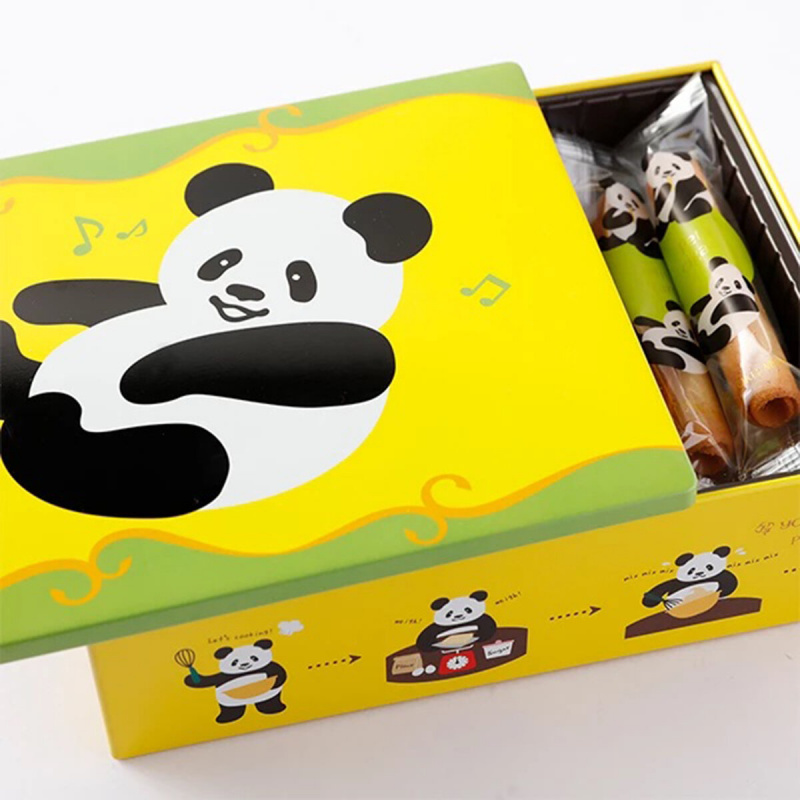 日版Yoku Moku 招牌雪茄蛋卷 熊貓主題 精緻珍藏鐵罐禮盒 (1盒16件)【市集世界 - 日本市集】