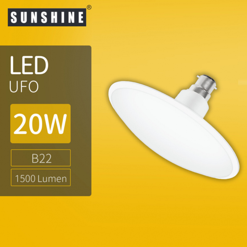 (LUFOB-20E27)LED燈膽(UFO飛碟燈) 20W E27大螺頭(另有B22釘頭) 白光/黃光