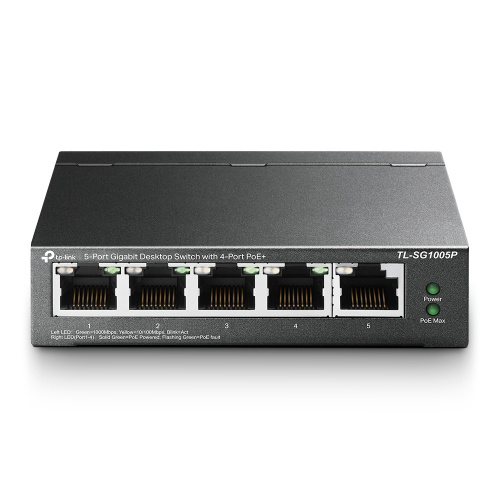 TP-Link TL-SG1005P 5埠 Gigabit 桌上型交換器(含 4 埠 PoE+)