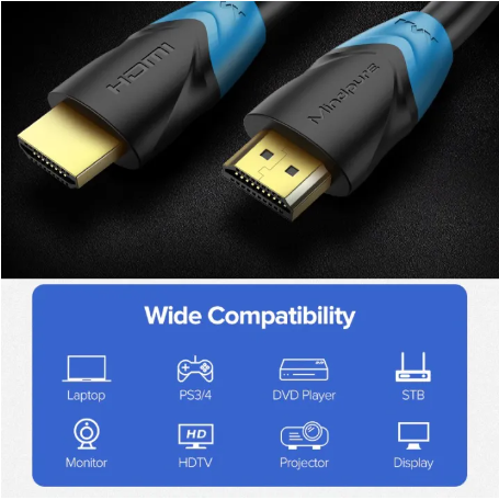 HDMI高清4K 2.0連接線纜/標準HDMI TO HDMI線/顯示器線 (1米長/黑色)