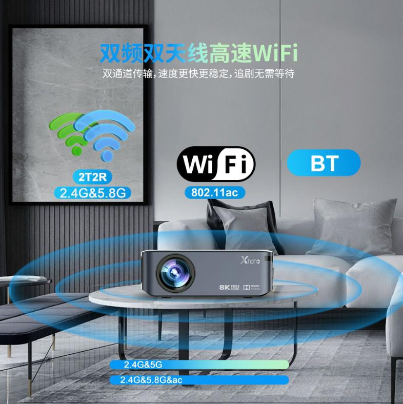 MEDIACUBE X1 全高清 1080P LED 投影機 12000流明 ANDROID 9.0 藍芽 8K解碼