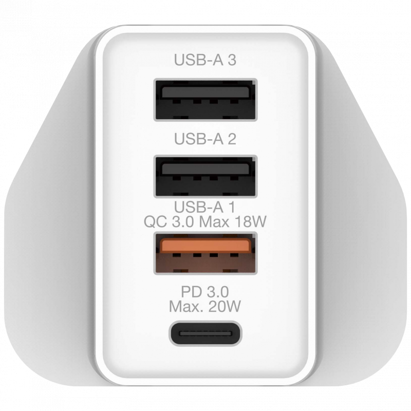 Verbatim 4 端口 30W PD & QC 3.0 USB 充電器 [66892/66897][2色]