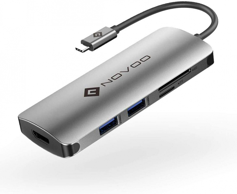 Novoo 6-in-1 USB C Type C Hub USB 3.0 *2 HDMI 4K Micro SD/TF SD 擴展器 6PLX