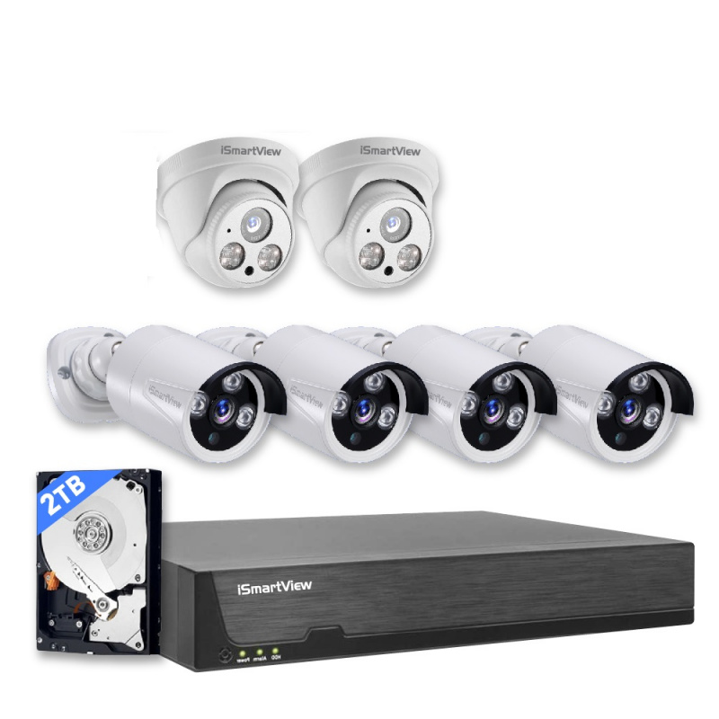 iSmartView CCTV 4MP POE CCTV 8路6鏡頭NVR套裝 內置2TB硬盤 ARW-D8206POE