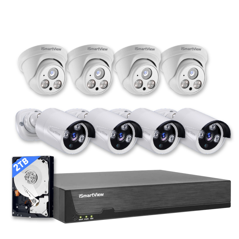iSmartView CCTV 4MP POE CCTV 8路8鏡頭NVR套裝 內置2TB硬盤 ARW-D8206POE-1