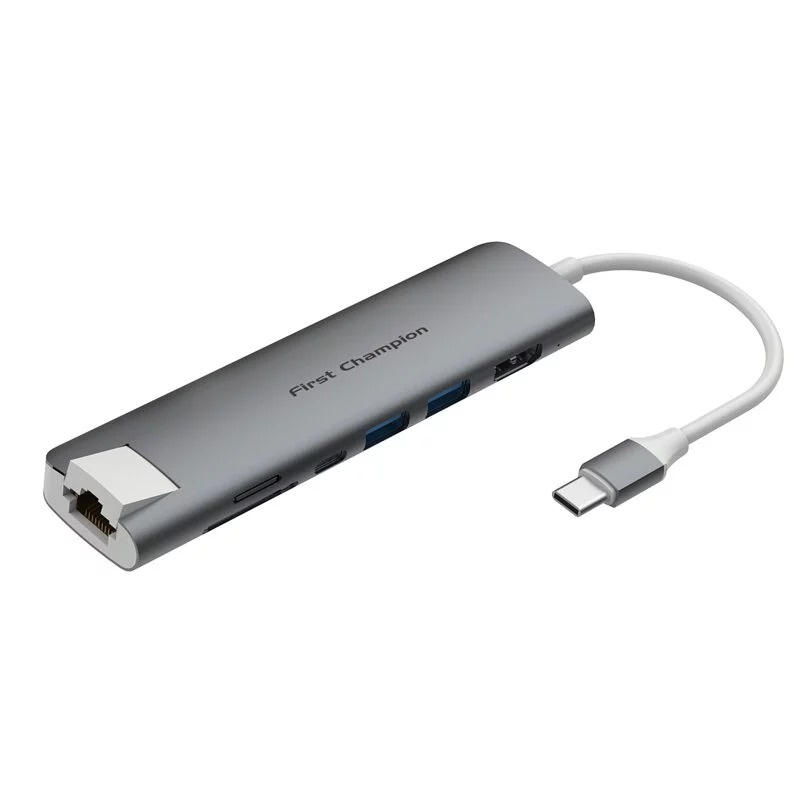【限時免運費】FIRST CHAMPION - USB-C 集線器 - 7合1 with HDMI, USB-C, USB-A, Ethernet & Card Reader, TCH-7C2U3HCRLAN