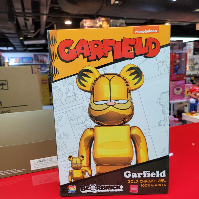 Bearbrick 400% & 100% Garfield （特別電鍍版 Gold Chrome Ver.）
