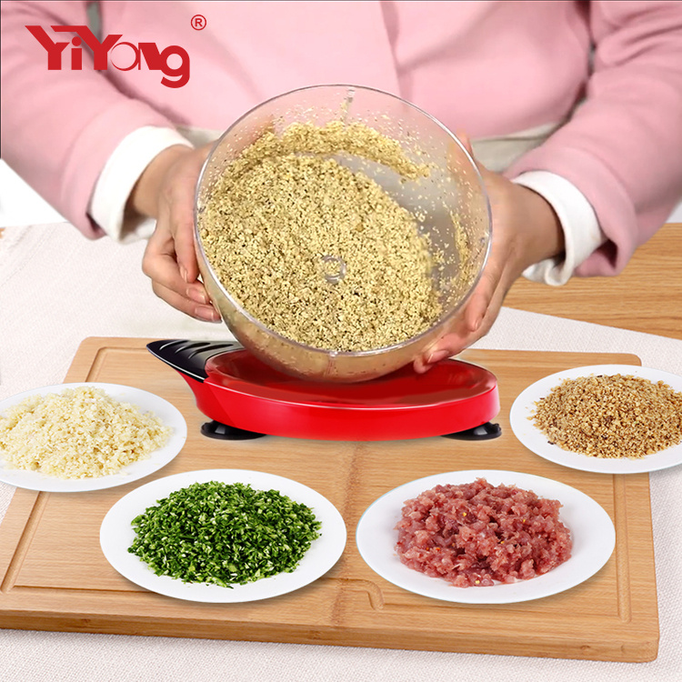 YiYong 手動絞肉器、絞菜器、水果蔬菜脫水器、多功能食物料理器-紅/橙/綠