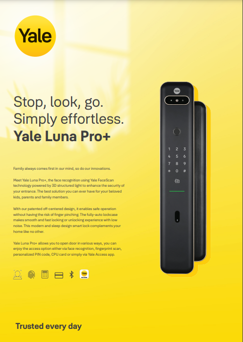Yale 智能電子門鎖 Luna Pro+