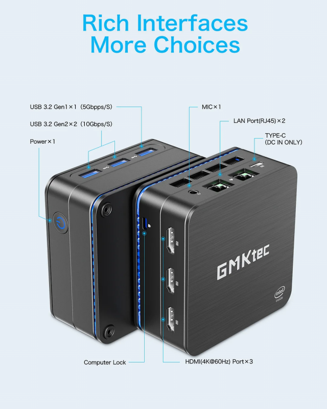 GMK Nucbox 7S Mini-PC [Intel® N5105/8GB/512GB SSD/WIN11 PRO]