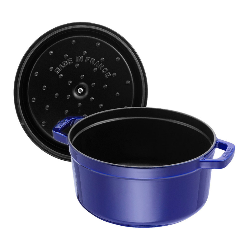 Staub - 圓形鑄鐵鍋  - 24cm /3.8L 深藍 Dark Blue 40510283, Round Cocotte 平行進口